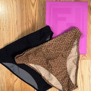 FENDI x SKIMS 2PK HIGH LEG BIKINI - NEW IN BOX